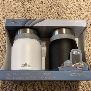 High Sierra Stainless Steel Food Jars - Black and White